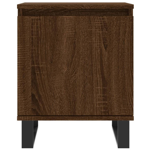 vidaXL Nachtkastjes 2 st 40x30x50 cm bewerkt hout bruin eikenkleur