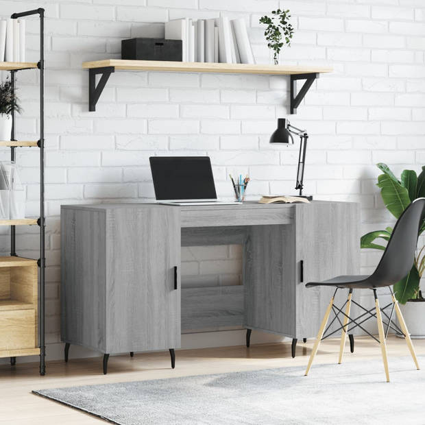 The Living Store Bureau Grijs Sonoma Eiken - 140 x 50 x 75 cm - Industriële stijl