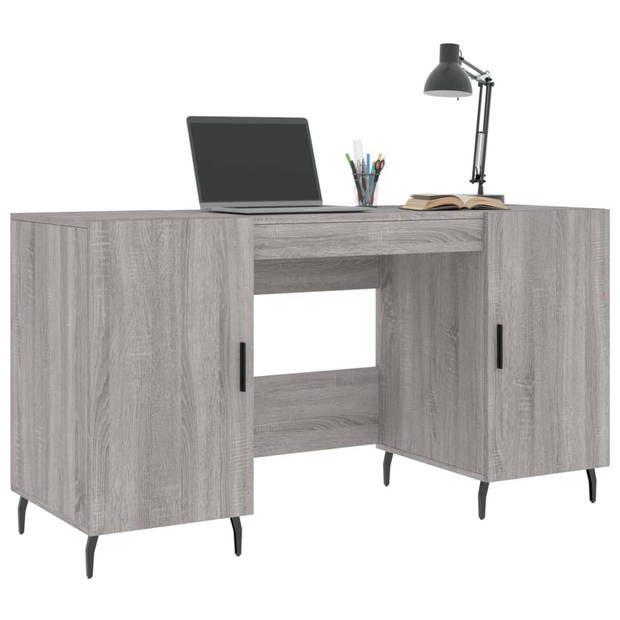 The Living Store Bureau Grijs Sonoma Eiken - 140 x 50 x 75 cm - Industriële stijl