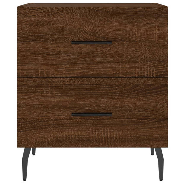 vidaXL Nachtkastjes 2 st 40x35x47,5 cm bewerkt hout bruin eikenkleur