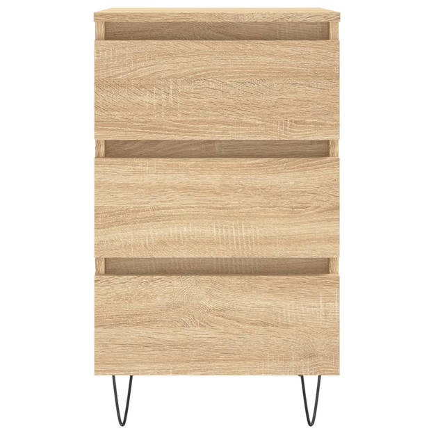 vidaXL Nachtkastjes 2 st 40x35x69 cm bewerkt hout sonoma eikenkleurig