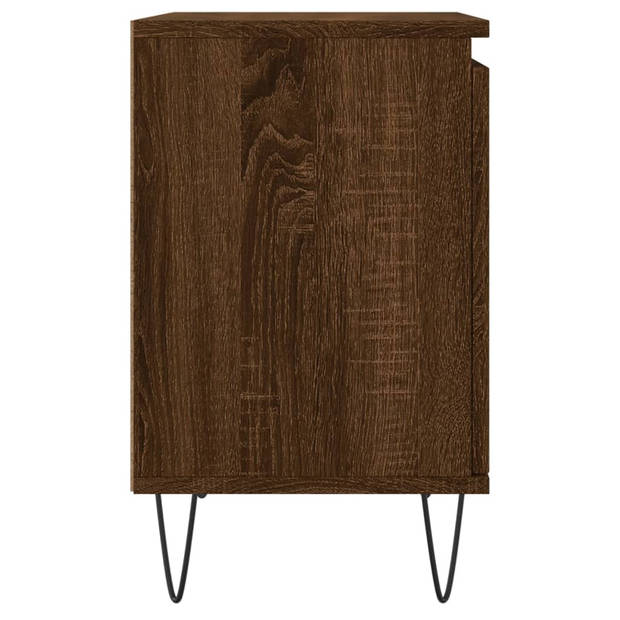 vidaXL Nachtkastjes 2 st 40x30x50 cm bewerkt hout bruin eikenkleur