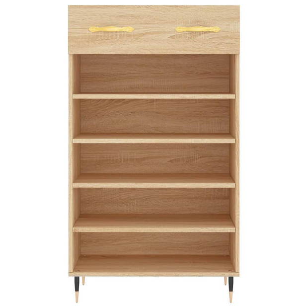 The Living Store Schoenenkast Sonoma Eiken - 60 x 35 x 105 cm - Duurzaam Hout - Stabiele Poten