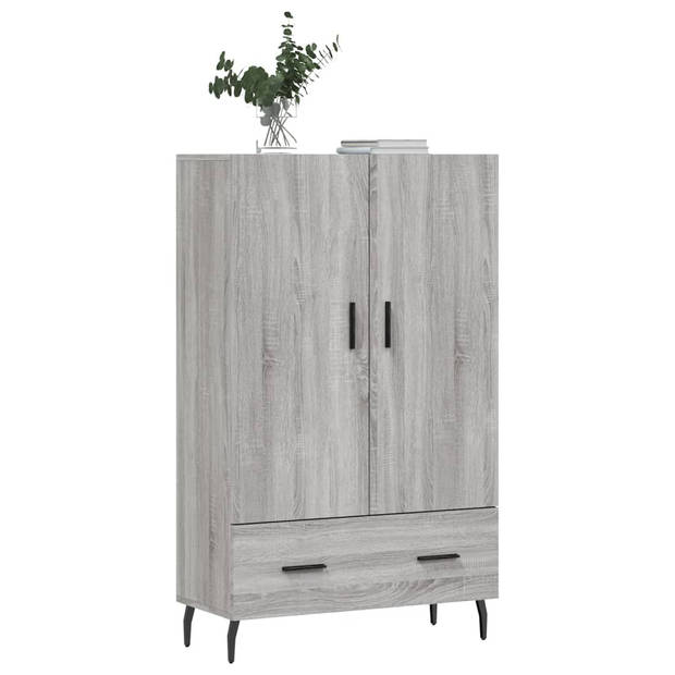 vidaXL Hoge kast 69,5x31x115 cm bewerkt hout grijs sonoma eikenkleurig