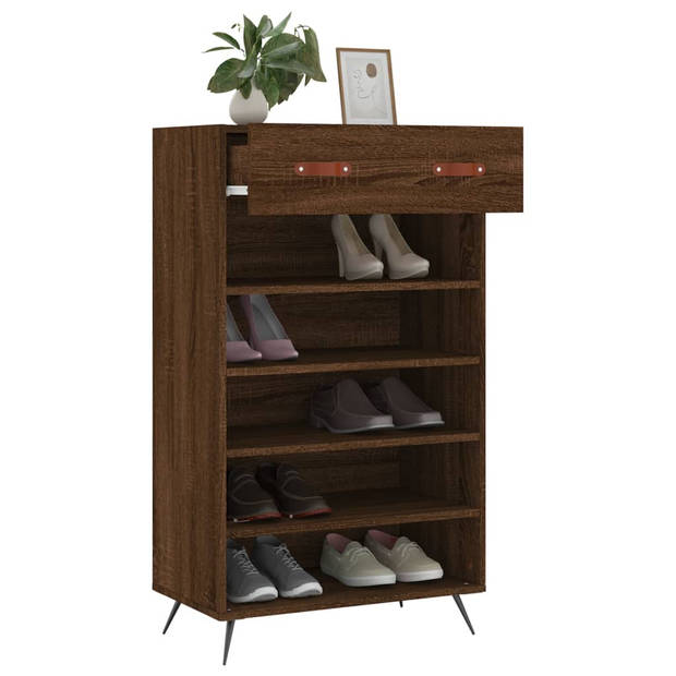 The Living Store Schoenenkast - X - Kasten - 60 x 35 x 105 cm - Bruineiken