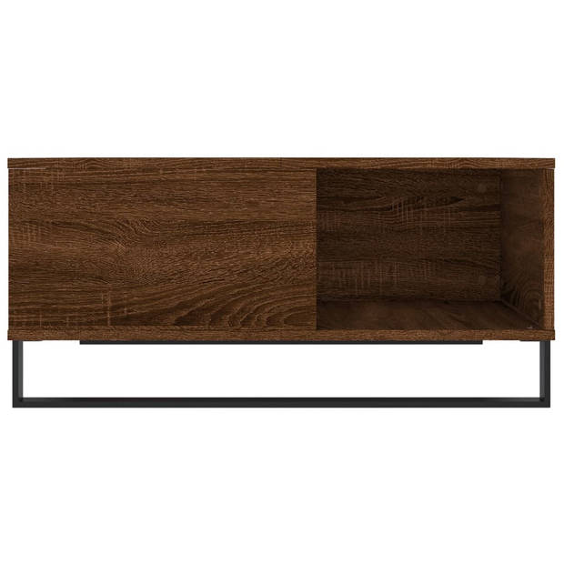 vidaXL Salontafel 80x80x36,5 cm bewerkt hout bruin eikenkleur