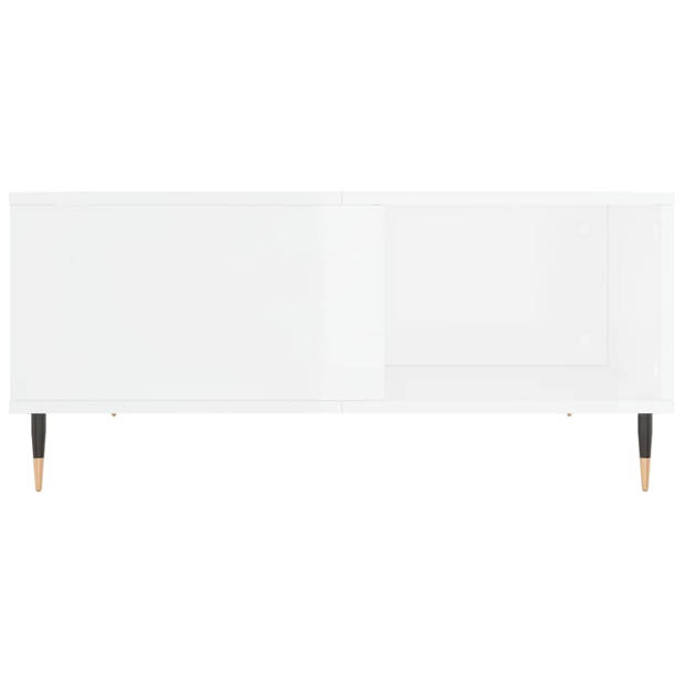 vidaXL Salontafel 80x80x36,5 cm bewerkt hout hoogglans wit