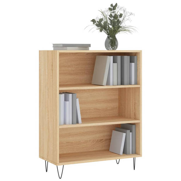 vidaXL Boekenkast 69,5x32,5x90 cm bewerkt hout sonoma eikenkleurig