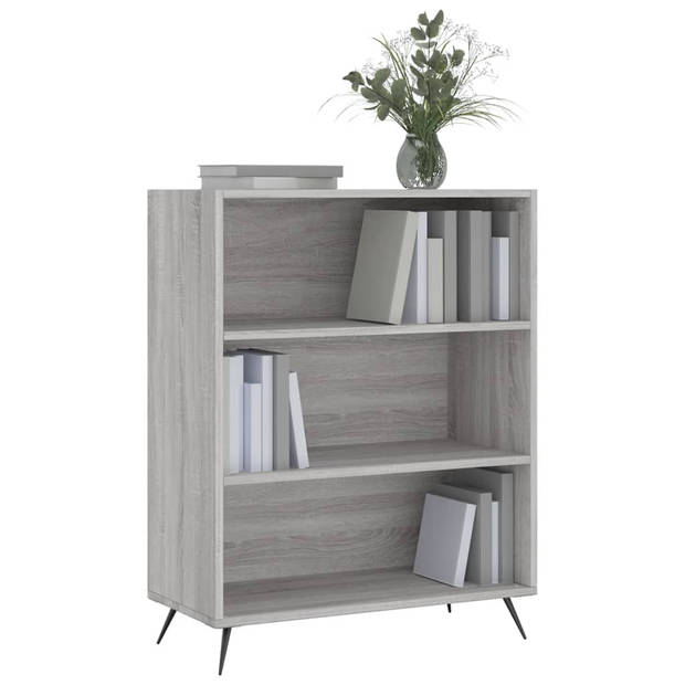 The Living Store Boekenkast Sonoma Eiken Grijs - 69.5 x 32.5 x 90 cm - Stevig materiaal - voldoende opbergruimte -