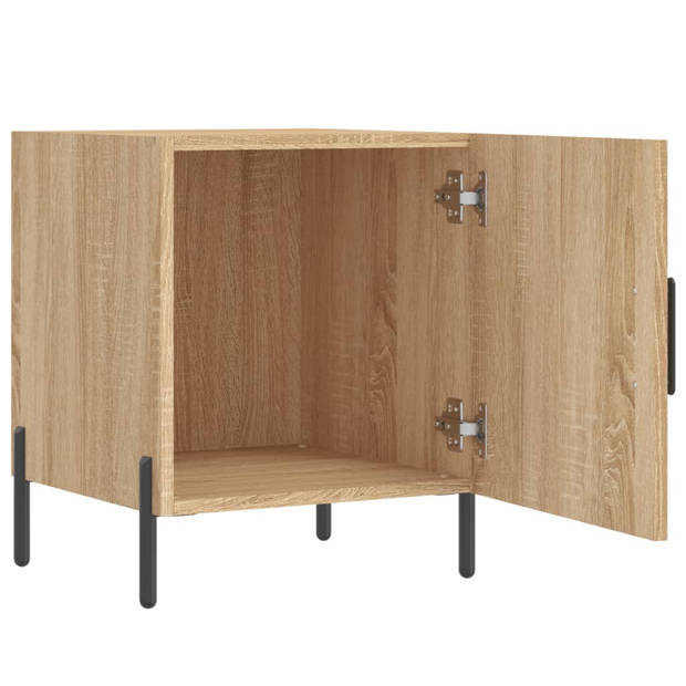 vidaXL Nachtkastjes 2 st 40x40x50 cm bewerkt hout sonoma eikenkleurig