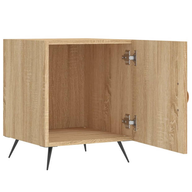 vidaXL Nachtkastje 40x40x50 cm bewerkt hout sonoma eikenkleurig