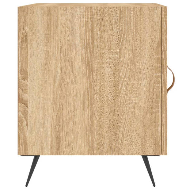 vidaXL Nachtkastjes 2 st 40x40x50 cm bewerkt hout sonoma eikenkleurig