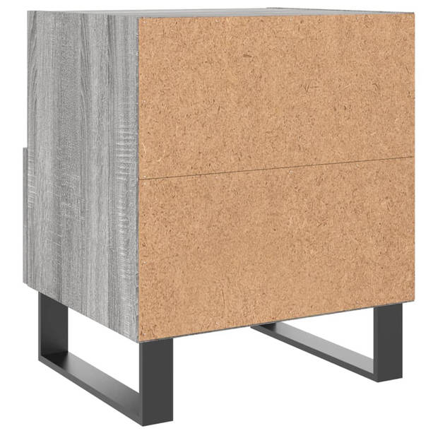 vidaXL Nachtkastjes 2 st 40x35x47,5 cm bewerkt hout grijs sonoma eiken