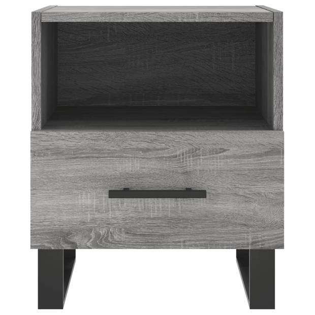 vidaXL Nachtkastjes 2 st 40x35x47,5 cm bewerkt hout grijs sonoma eiken