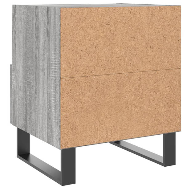 vidaXL Nachtkastjes 2 st 40x35x47,5 cm bewerkt hout grijs sonoma eiken