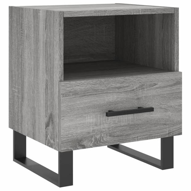 vidaXL Nachtkastjes 2 st 40x35x47,5 cm bewerkt hout grijs sonoma eiken