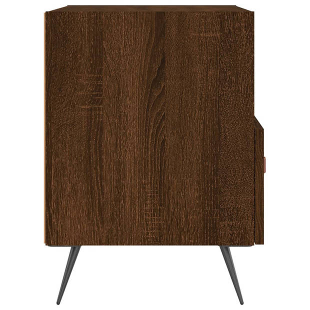 vidaXL Nachtkastjes 2 st 40x35x47,5 cm bewerkt hout bruin eikenkleur