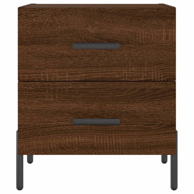 vidaXL Nachtkastjes 2 st 40x35x47,5 cm bewerkt hout bruin eikenkleur