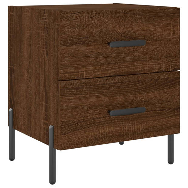 vidaXL Nachtkastjes 2 st 40x35x47,5 cm bewerkt hout bruin eikenkleur