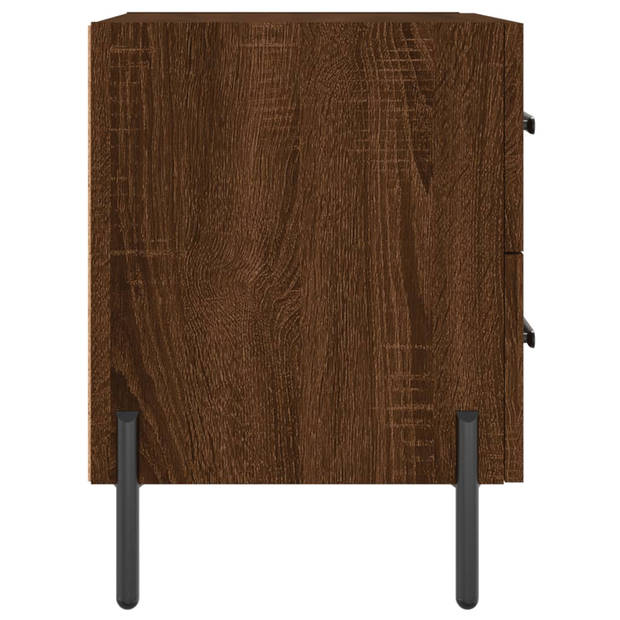 vidaXL Nachtkastjes 2 st 40x35x47,5 cm bewerkt hout bruin eikenkleur