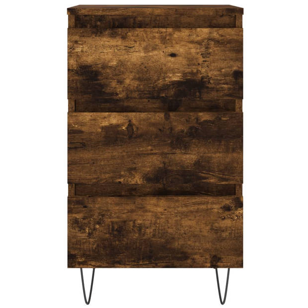 vidaXL Nachtkastjes 2 st 40x35x69 cm bewerkt hout gerookt eikenkleurig