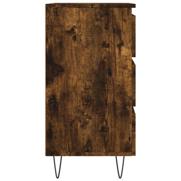 vidaXL Nachtkastjes 2 st 40x35x69 cm bewerkt hout gerookt eikenkleurig