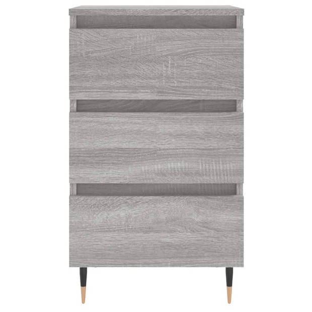 vidaXL Nachtkastjes 2 st 40x35x69 cm bewerkt hout grijs sonoma eiken