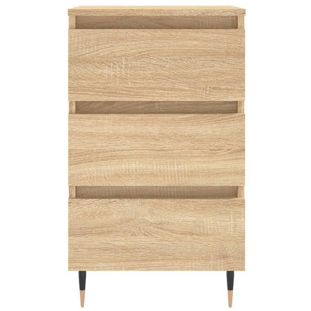 vidaXL Nachtkastjes 2 st 40x35x69 cm bewerkt hout sonoma eikenkleurig