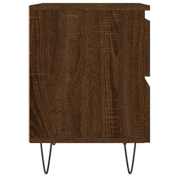 vidaXL Nachtkastjes 2 st 40x35x50 cm bewerkt hout bruin eikenkleur