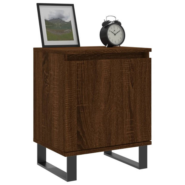 vidaXL Nachtkastjes 2 st 40x30x50 cm bewerkt hout bruin eikenkleur