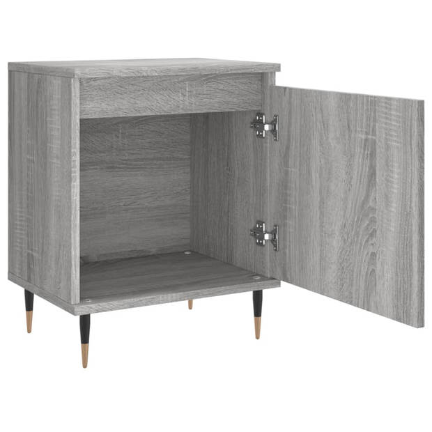 vidaXL Nachtkastjes 2 st 40x30x50 cm bewerkt hout grijs sonoma eiken