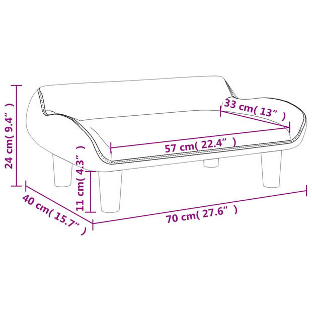 vidaXL Kinderbank 70x40x24 cm fluweel lichtgrijs