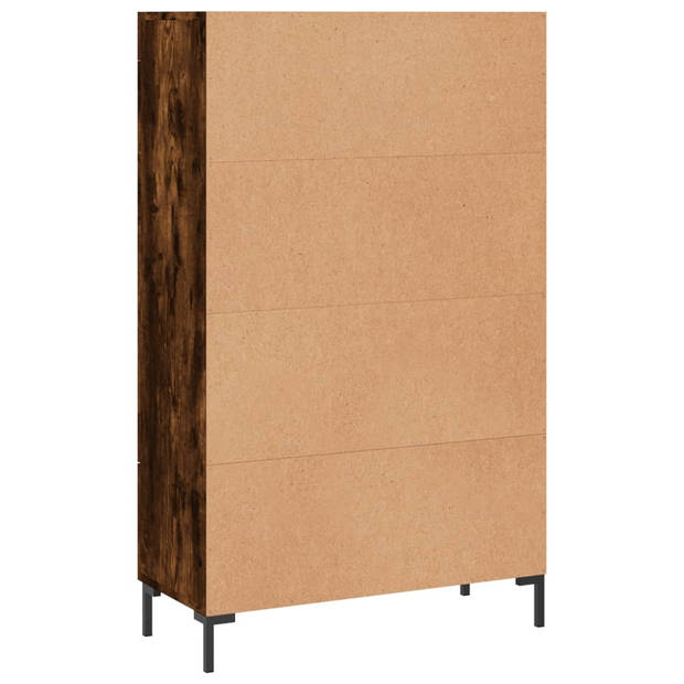 vidaXL Hoge kast 69,5x31x115 cm bewerkt hout gerookt eikenkleurig