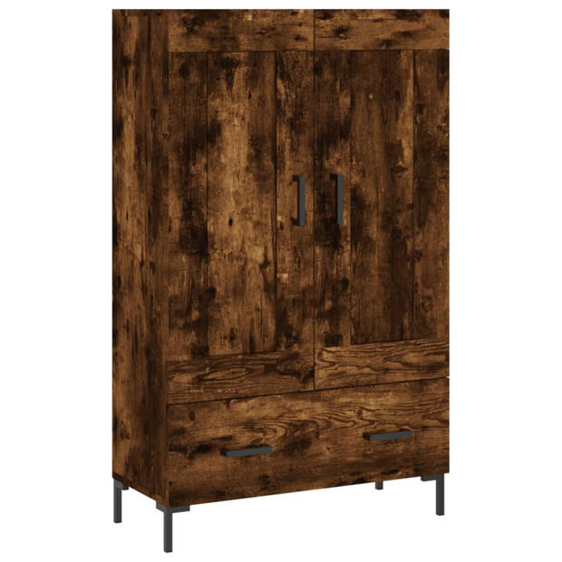 vidaXL Hoge kast 69,5x31x115 cm bewerkt hout gerookt eikenkleurig