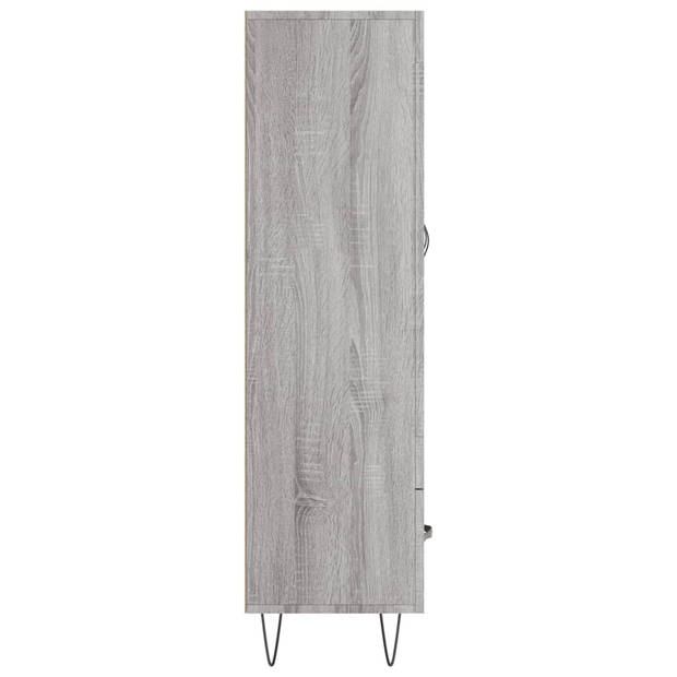 vidaXL Hoge kast 69,5x31x115 cm bewerkt hout grijs sonoma eikenkleurig