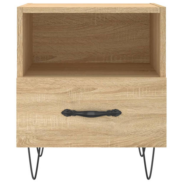 vidaXL Nachtkastjes 2 st 40x35x47,5 cm bewerkt hout sonoma eikenkleur