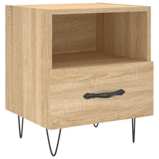 vidaXL Nachtkastjes 2 st 40x35x47,5 cm bewerkt hout sonoma eikenkleur