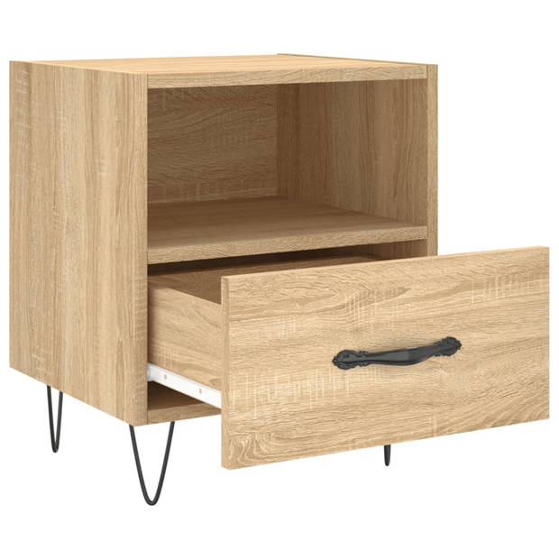 vidaXL Nachtkastjes 2 st 40x35x47,5 cm bewerkt hout sonoma eikenkleur