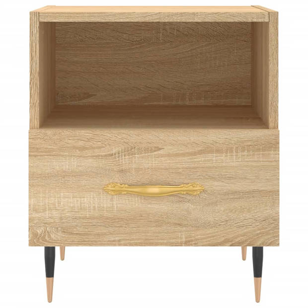 vidaXL Nachtkastjes 2 st 40x35x47,5 cm bewerkt hout sonoma eikenkleur