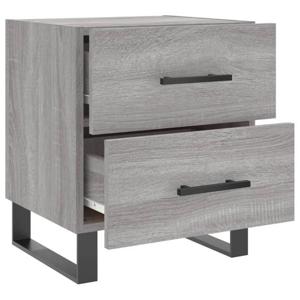 vidaXL Nachtkastjes 2 st 40x35x47,5 cm bewerkt hout grijs sonoma eiken