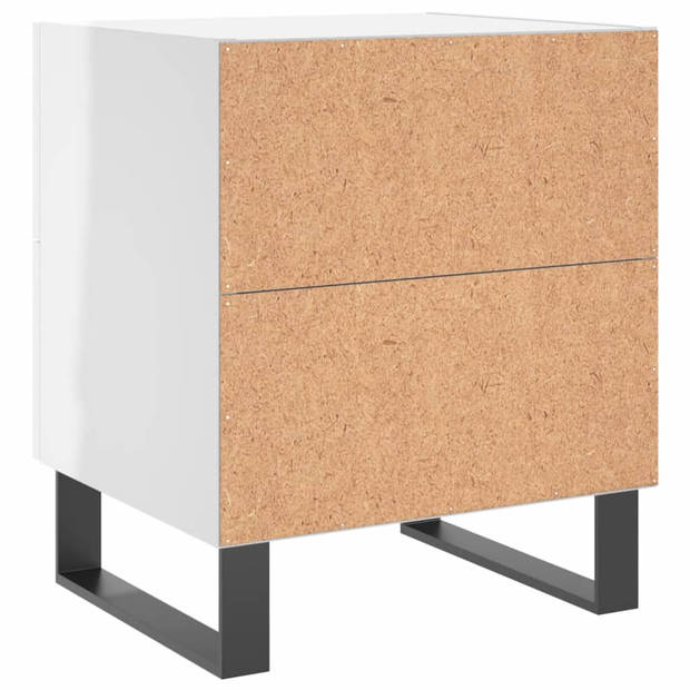 vidaXL Nachtkastjes 2 st 40x35x47,5 cm bewerkt hout hoogglans wit