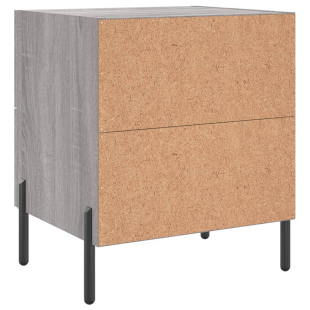 vidaXL Nachtkastjes 2 st 40x35x47,5 cm bewerkt hout grijs sonoma eiken