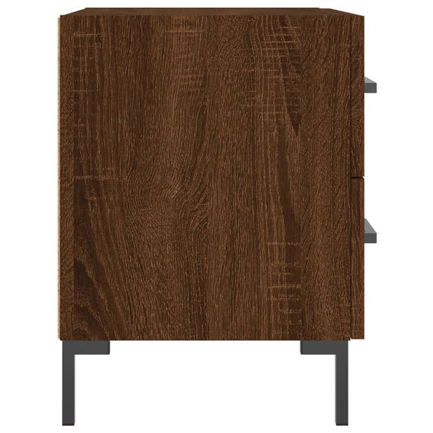 vidaXL Nachtkastjes 2 st 40x35x47,5 cm bewerkt hout bruin eikenkleur