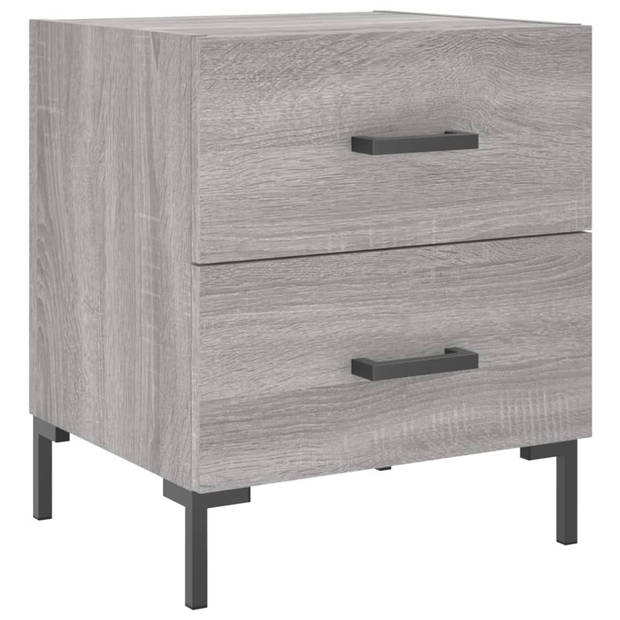 vidaXL Nachtkastjes 2 st 40x35x47,5 cm bewerkt hout grijs sonoma eiken