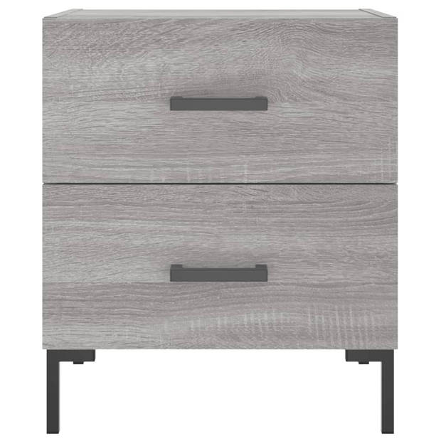 vidaXL Nachtkastjes 2 st 40x35x47,5 cm bewerkt hout grijs sonoma eiken