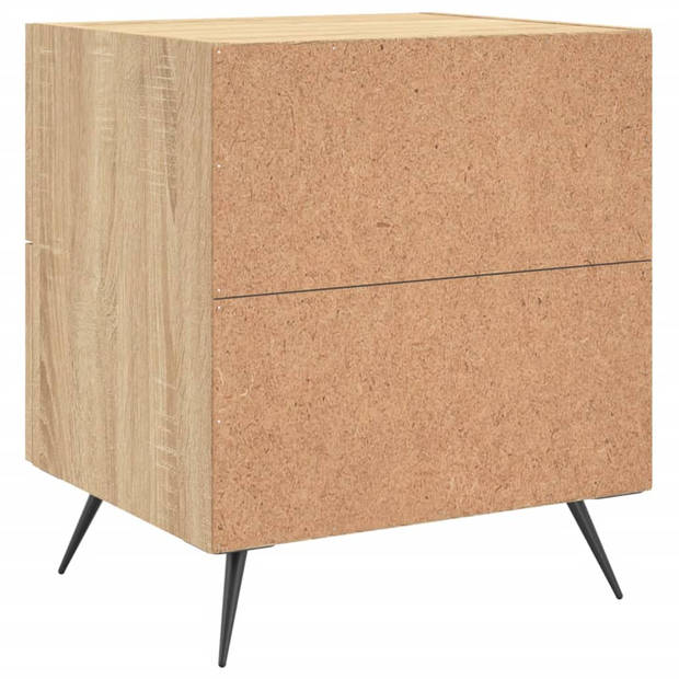 vidaXL Nachtkastjes 2 st 40x35x47,5 cm bewerkt hout sonoma eikenkleur