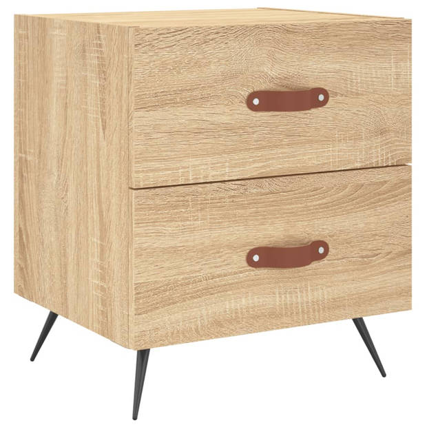 vidaXL Nachtkastjes 2 st 40x35x47,5 cm bewerkt hout sonoma eikenkleur