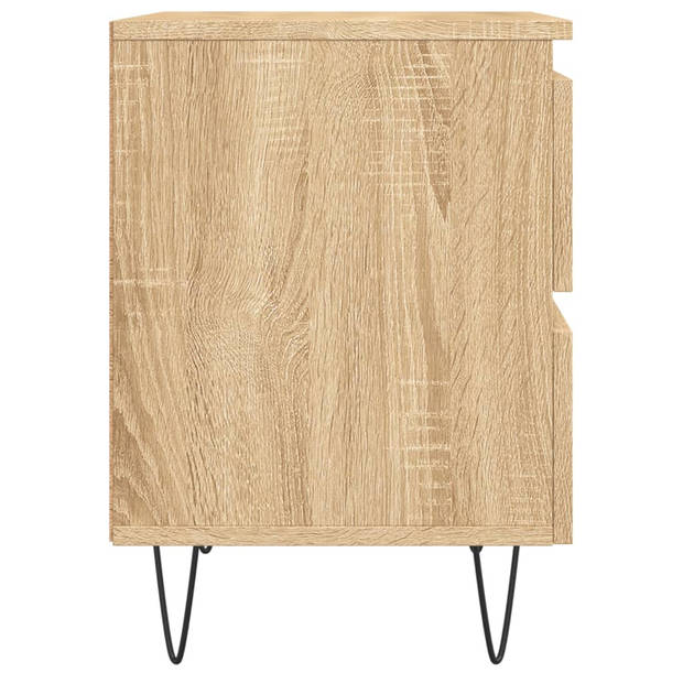 vidaXL Nachtkastje 40x35x50 cm bewerkt hout sonoma eikenkleurig