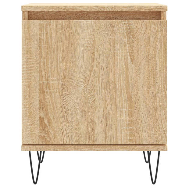 vidaXL Nachtkastjes 2 st 40x30x50 cm bewerkt hout sonoma eikenkleurig