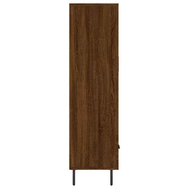 vidaXL Hoge kast 69,5x31x115 cm bewerkt hout bruin eikenkleur